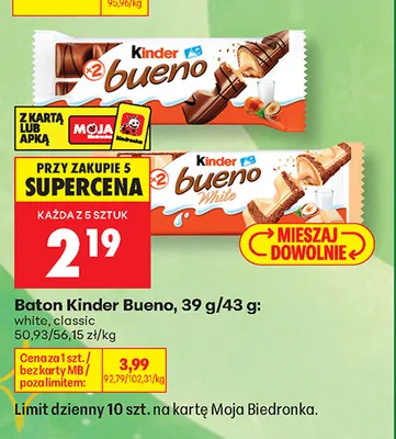 Baton Kinder Bueno classic promocja w Biedronka