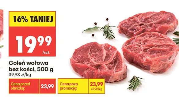 Goleń wołowa bez kości promocja w Biedronka