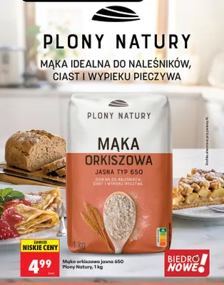 Mąka orkiszowa jasna 650 Plony Natury promocja w Biedronka