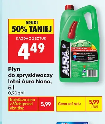 Płyn do spryskiwaczy letni Aura Nano promocja w Biedronka