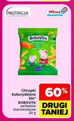Chrupki kukurydziane BoboVita delikatnie marchewkowe promocja w Carrefour