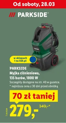 Myjka ciśnieniowa, 135 barów, 1800 W promocja w Lidl