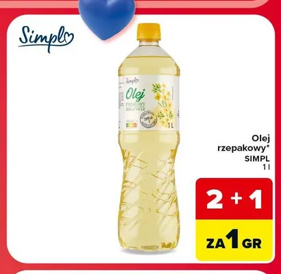 Olej rzepakowy Simpl promocja w Carrefour
