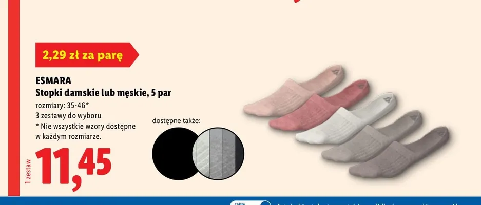 Stopki damskie Esmara 5-pak promocja w Lidl