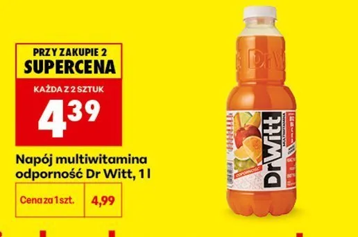 Napój multiwitamina odporność Dr Witt promocja w Biedronka