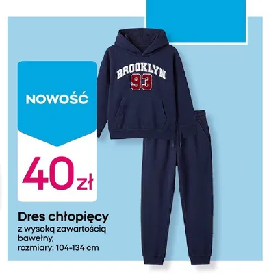 Dres chłopięcy z wysoką zawartością bawełny promocja w Pepco