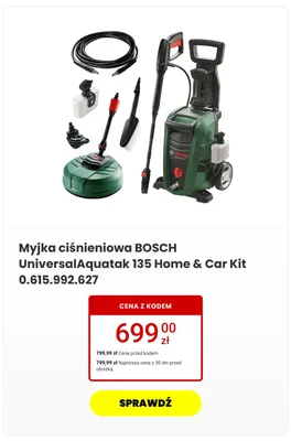 Myjka ciśnieniowa BOSCH UniversalAquatak 135 Home & Car Kit promocja w Media Expert