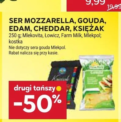 Ser Mozzarella w kostce promocja w Stokrotka