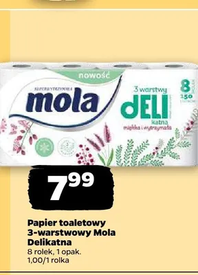 Papier toaletowy 3-warstwowy Mola Delikatna promocja w Netto