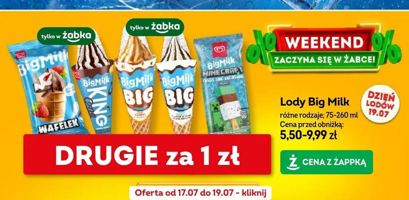 Lody Big Milk Minecraft promocja w Żabka