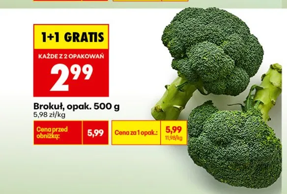 Brokuł promocja w Biedronka