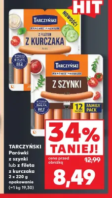 Parówki z szynki Tarczyński 2-pak promocja w Kaufland