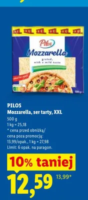 Mozzarella ser tarty XXL Pilos promocja w Lidl