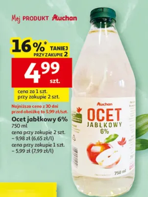 Ocet jabłkowy 6% promocja w Auchan