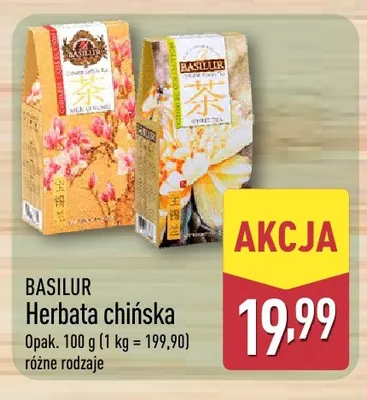Herbata chińska Basilur promocja w Aldi