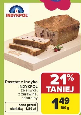 Pasztet z indyka ze śliwką, z żurawiną naturalny promocja w Carrefour