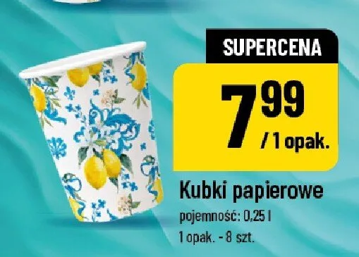 Kubki papierowe 0,25 l promocja w POLOmarket