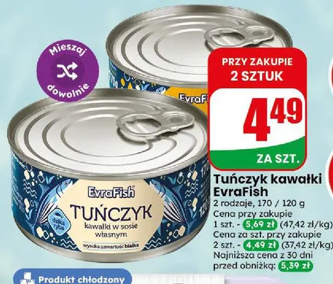 Tuńczyk kawałki EvraFish promocja w Dino