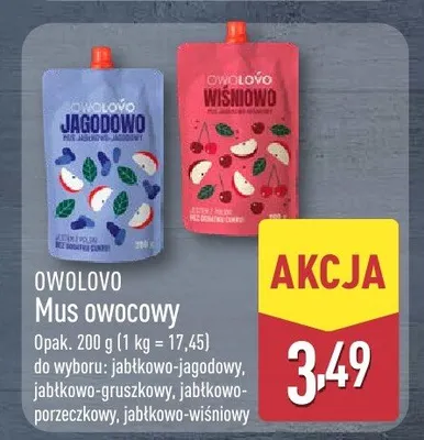 Mus owocowy różne rodzaje promocja w Aldi