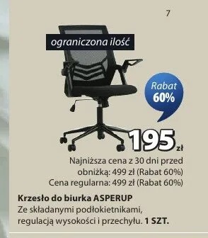Krzesło do biurka ASPERUP promocja w Jysk