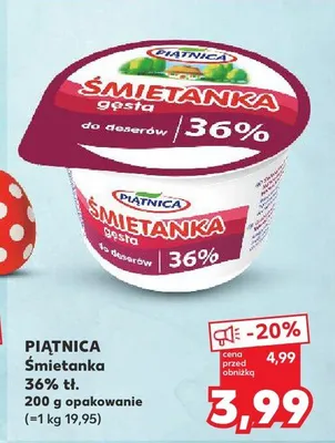 Śmietanka 36% tł. promocja w Kaufland