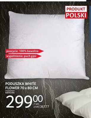 Poduszka WHITE FLOWER 70x80 cm promocja w Selgros