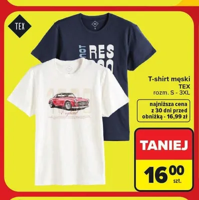T-shirt męski TEX promocja w Carrefour