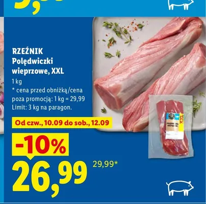 Polędwiczki wieprzowe XXL Rzeźnik promocja w Lidl