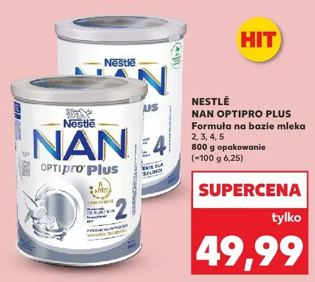 Formuła na bazie mleka Nan Optipro Plus 2, 3, 4, 5 promocja w Kaufland