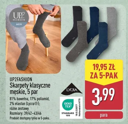 Skarpety klasyczne męskie 5 par promocja w Aldi