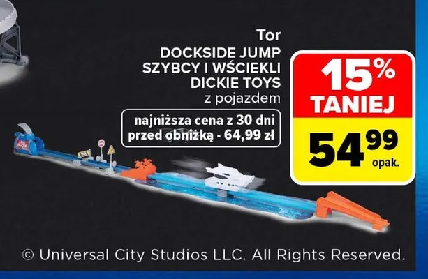 Tor Dockside Jump Szybcy i Wściekli z pojazdem Dickie Toys promocja w Carrefour