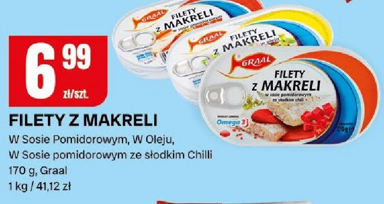 Filety z makreli W Sosie Pomidorowym, W Oleju, W Sosie pomidorowym ze słodkim Chilli promocja w Chorten