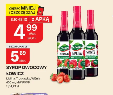 Syrop owocowy Łowicz truskawka promocja w Chorten