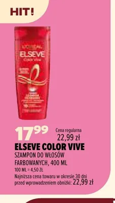 Szampon do włosów Elseve Color Vive promocja w Drogerie Natura