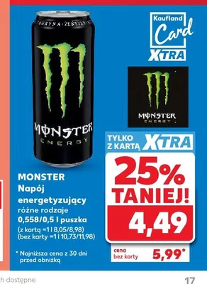 Napój energetyzujący Monster Energy promocja w Kaufland