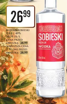 Wódka Sobieski 40% promocja w Dino