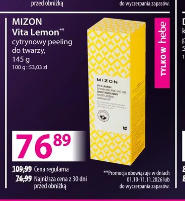 Cytrynowy peeling do twarzy Vita Lemon Mizon promocja w Hebe