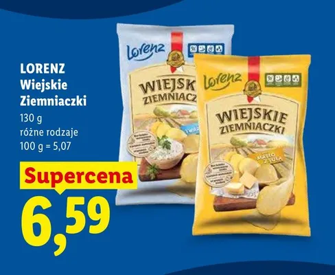 Chipsy Wiejskie Ziemniaczki Masło z solą Lorenz promocja w Lidl