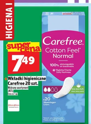 Wkładki higieniczne Carefree promocja w TOPAZ