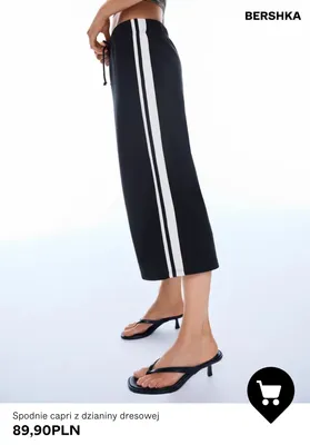 Spodnie capri z dzianiny dresowej Bershka promocja w Bershka