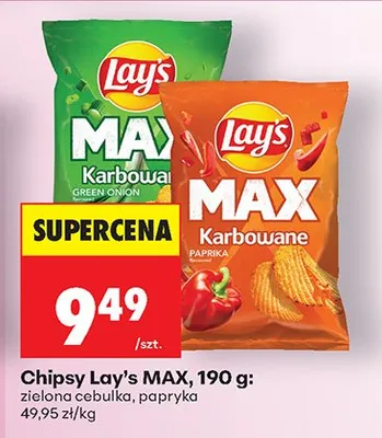 Chipsy MAX zielona cebulka promocja w Biedronka