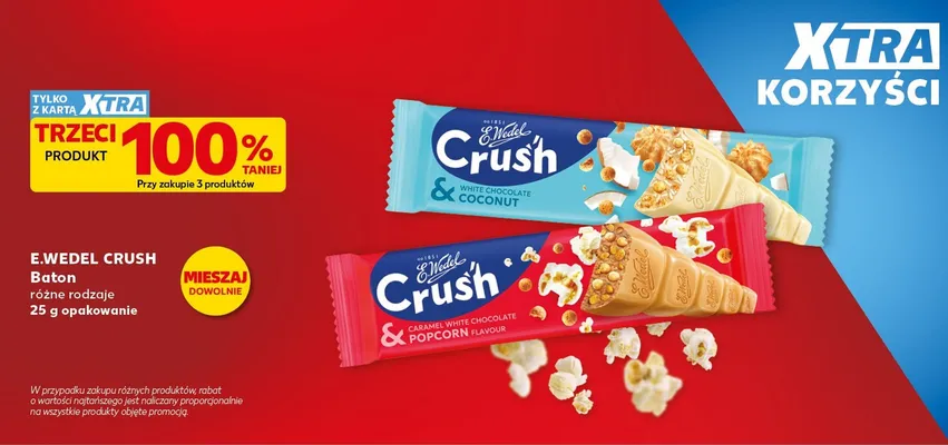 Baton E.Wedel Crush Caramel White Chocolate & Popcorn promocja w Kaufland
