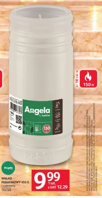 Wkład parafinowy zalewany Angela by Bolsius promocja w Selgros
