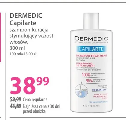 Capilarte szampon-kuracja stymulujący wzrost włosów Dermedic promocja w Hebe