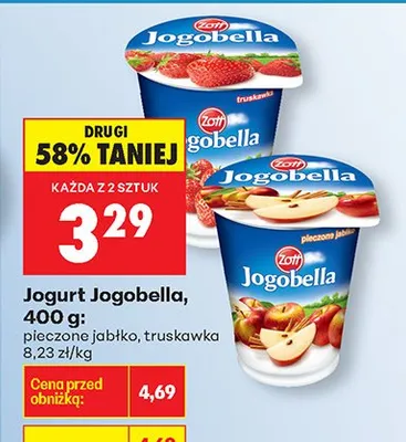 Jogurt pieczone jabłko lub truskawka promocja w Biedronka