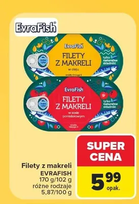 Filety z makreli w oleju EvraFish promocja w Carrefour Market
