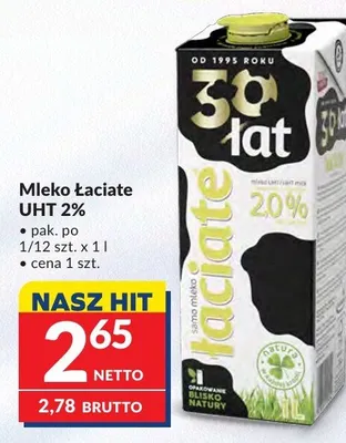 Mleko Łaciate UHT 2% promocja w Makro
