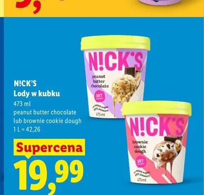 Lody w kubku N!CK'S Peanut Butter Chocolate promocja w Lidl
