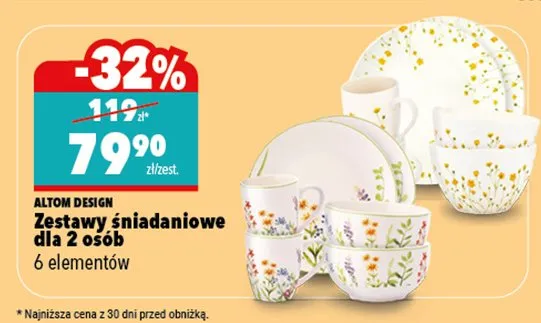 Zestawy śniadaniowe dla 2 osób 6 elementów promocja w Biedronka Home