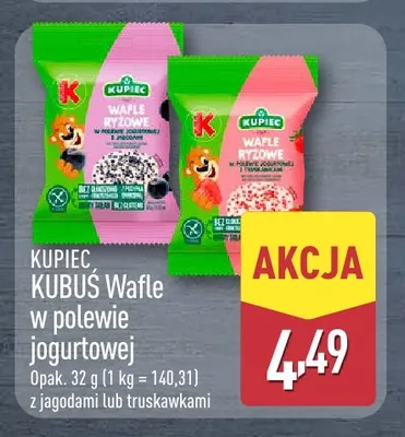 Wafle w polewie jogurtowej z jagodami Kubuś Kupiec promocja w Aldi